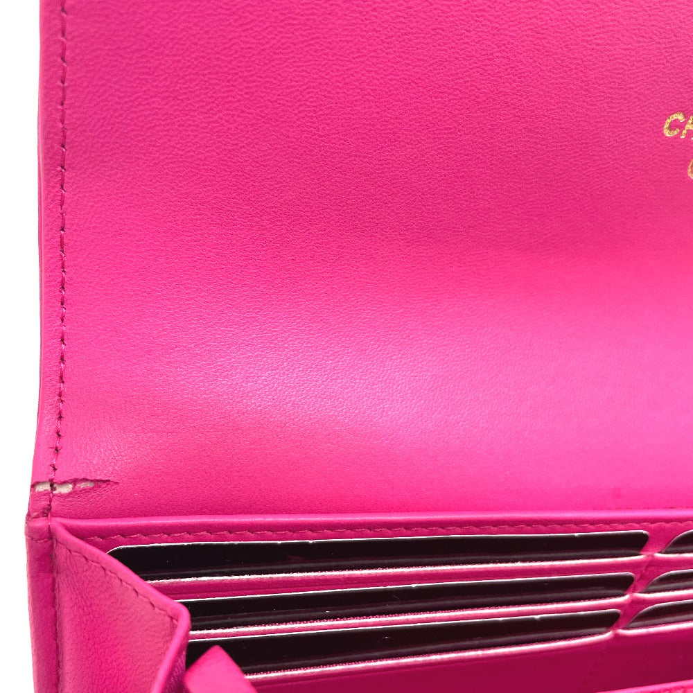 CHANEL A80286 Matelasse Boy Chanel Wallet, Round Zipper Long Wallet, Leather Accessory, Long Wallet, Lambskin, Women's, Pink