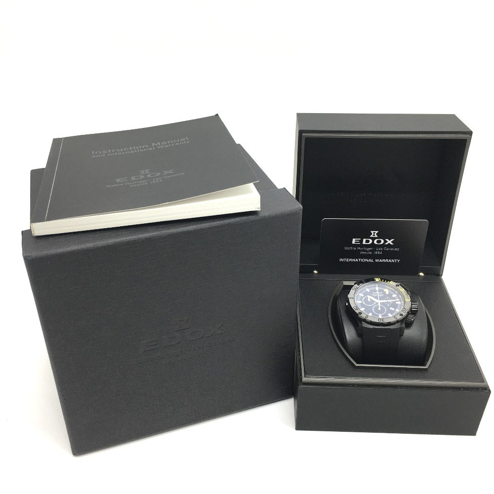 EDOX 10221-37N クロノオフショア1 クロノグラフ クオーツ 腕時計 SS メンズ ブラック