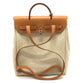 HERMES Airbag Ad PM 2-Way Backpack with Spare Bag, Leather, Women's, Natural Beige