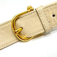 CELINE Carriage Hardware Vintage Shoulder Bag, Leather, Women's, Beige with Gold Hardware