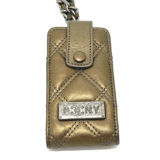 CHANEL A32475 06A Matelasse Paris New York Multi-Case Mini Chain Shoulder Bag, Leather, Women's, Gold and Silver Hardware