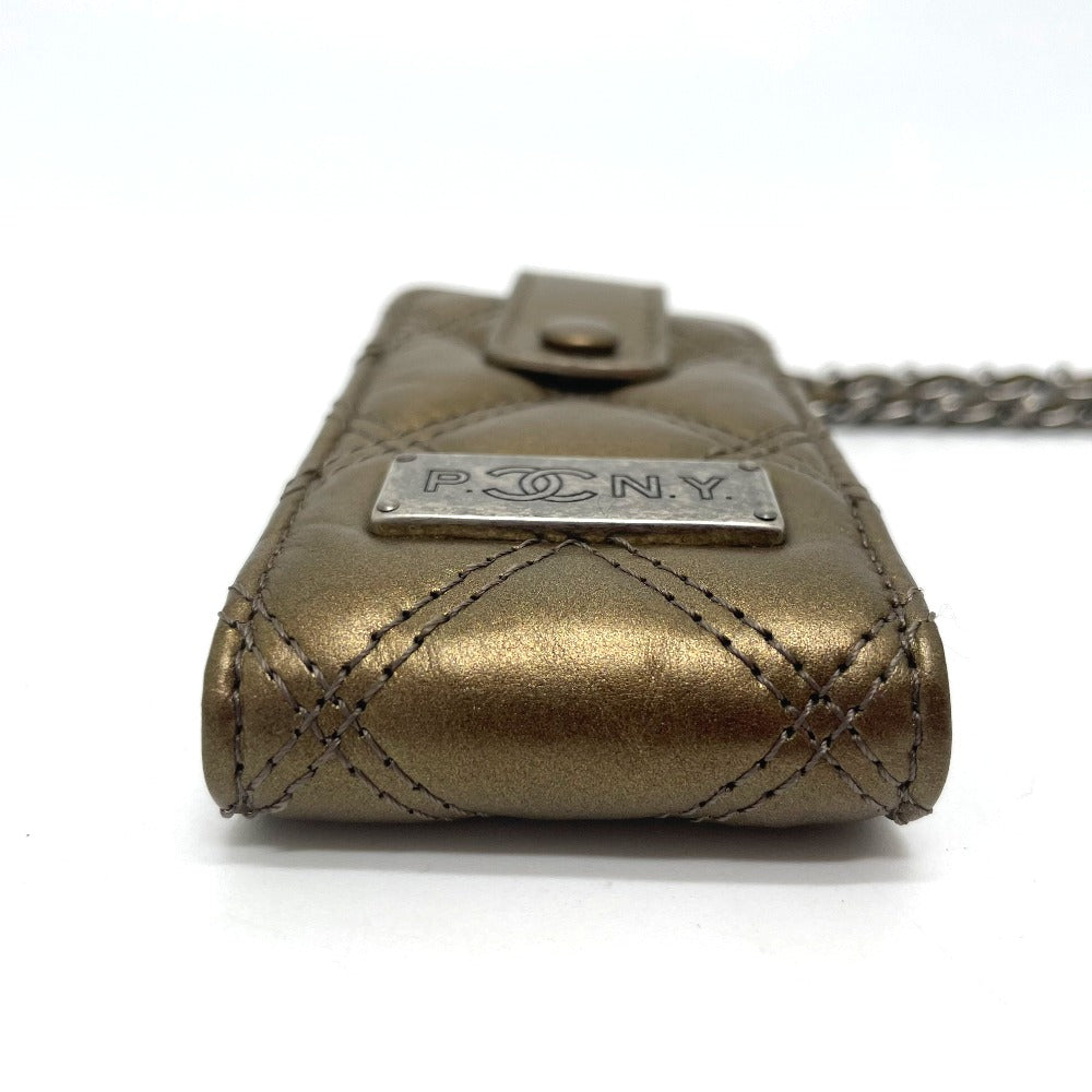 CHANEL A32475 06A Matelasse Paris New York Multi-Case Mini Chain Shoulder Bag, Leather, Women's, Gold and Silver Hardware