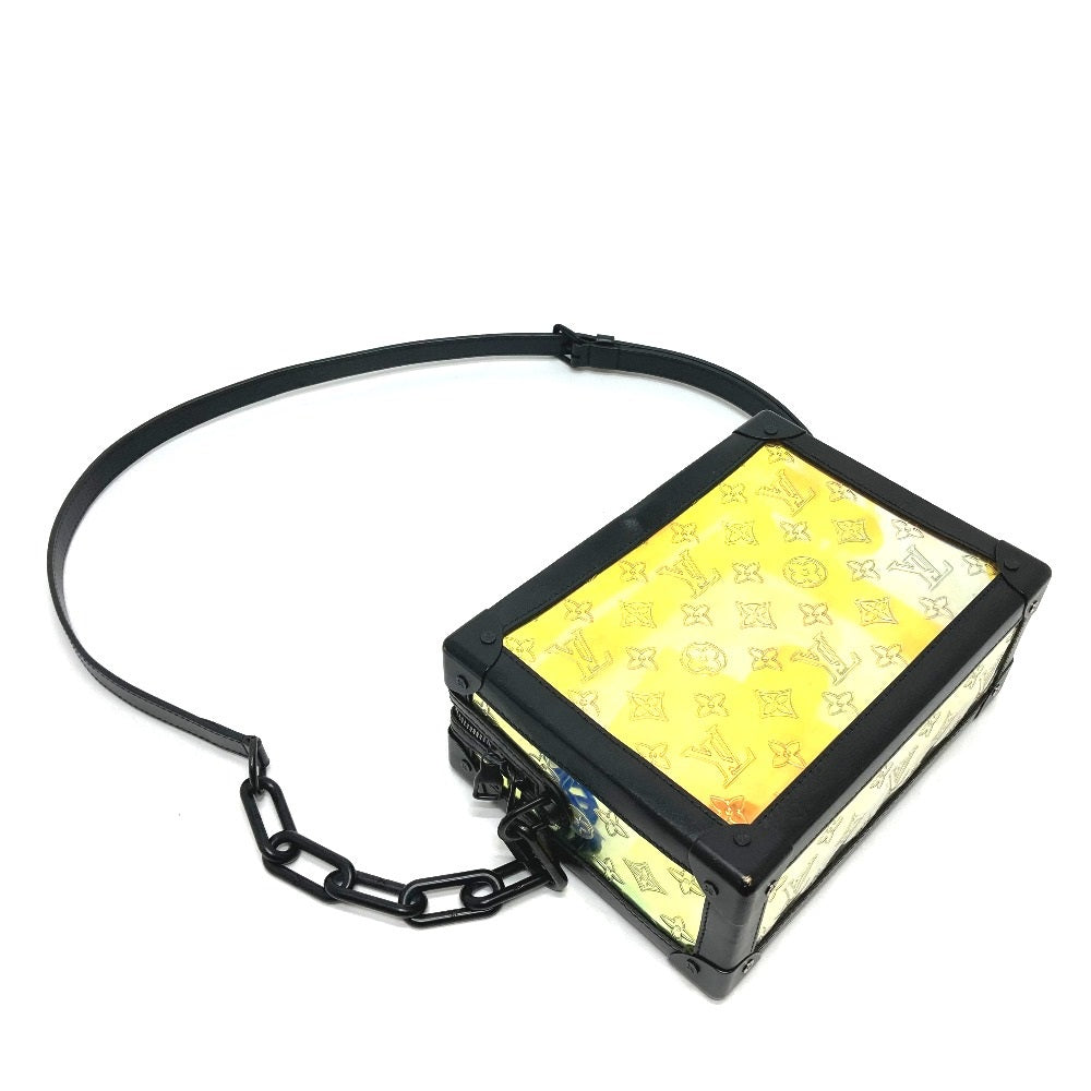 LOUIS VUITTON M55932 Monogram Prism Soft Trunk Shoulder Bag in Black Leather with Hologram Pattern