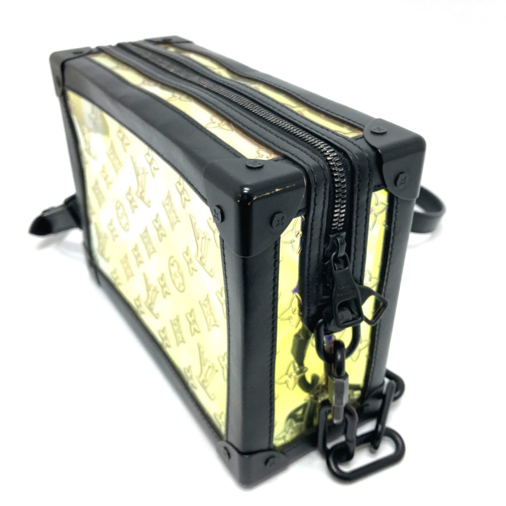LOUIS VUITTON M55932 Monogram Prism Soft Trunk Shoulder Bag in Black Leather with Hologram Pattern