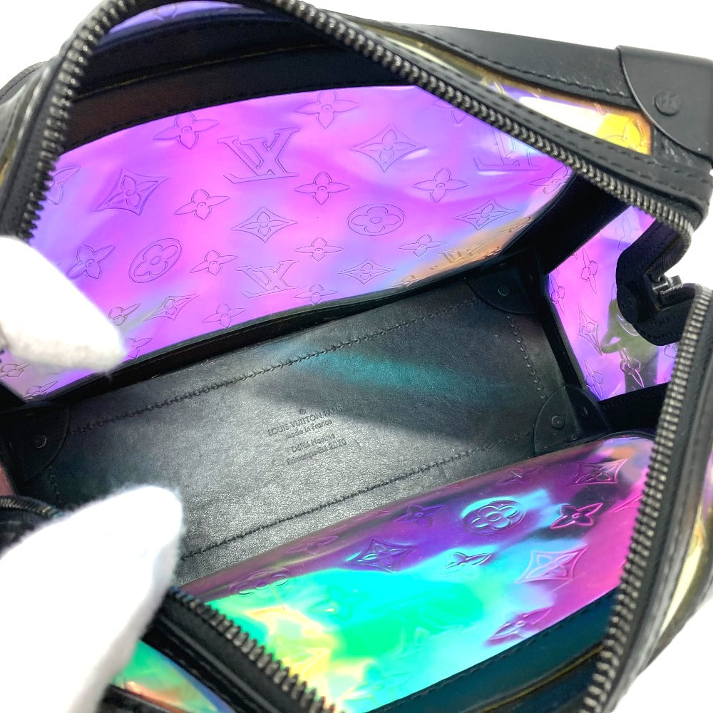 LOUIS VUITTON M55932 Monogram Prism Soft Trunk Shoulder Bag in Black Leather with Hologram Pattern