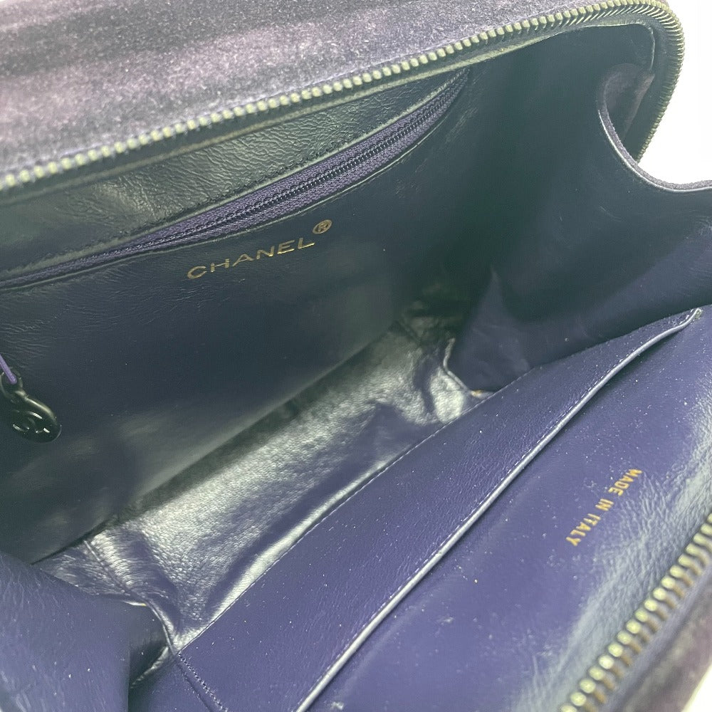 CHANEL CC ココマーク スクエアバッグ カバン ファッション小物 手提げ ハンドバッグ スエード レディース パープル