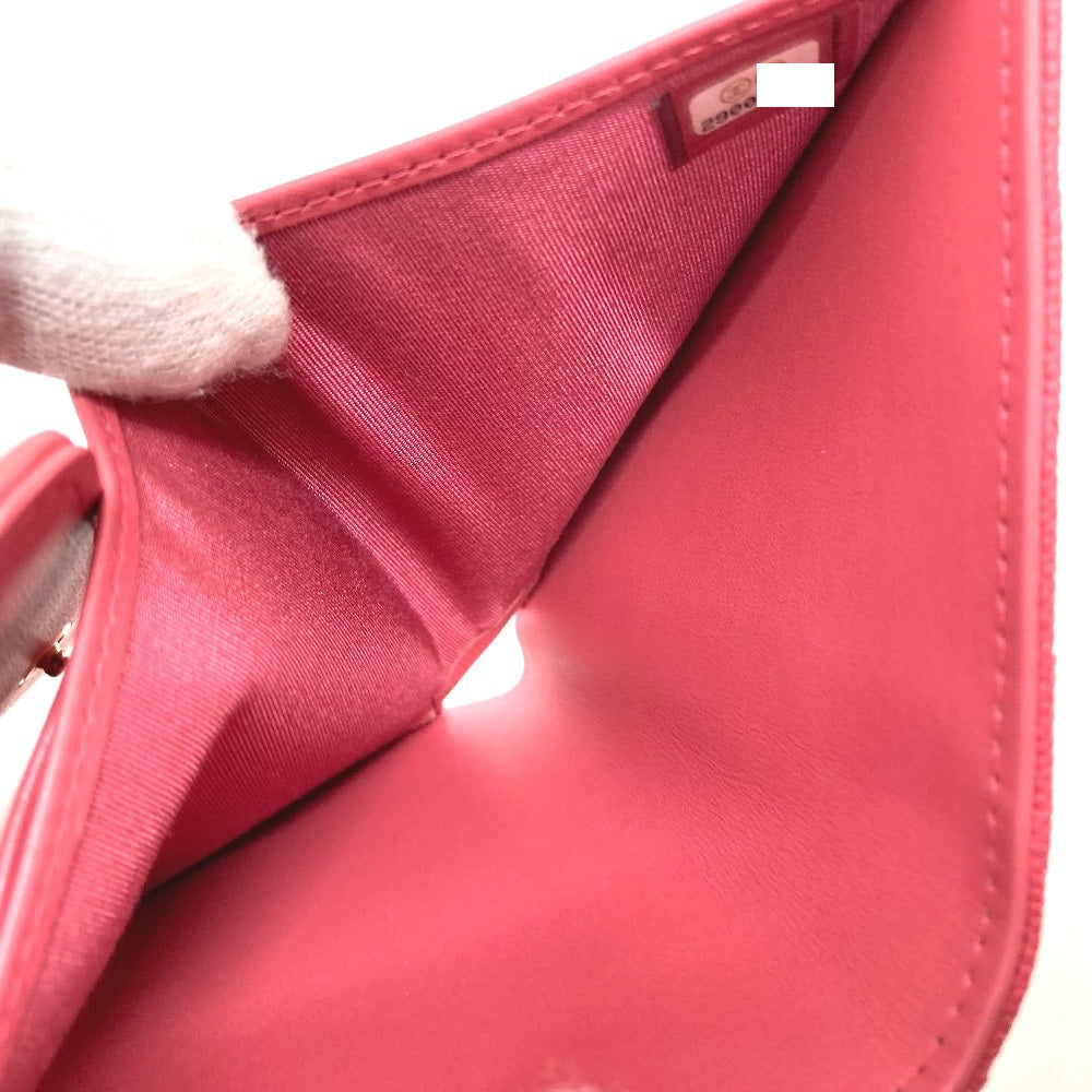 CHANEL AP0375 CC フィリグリー マトラッセ 中長財布 3つ折り財布 キャビアスキン レディース ピンク系