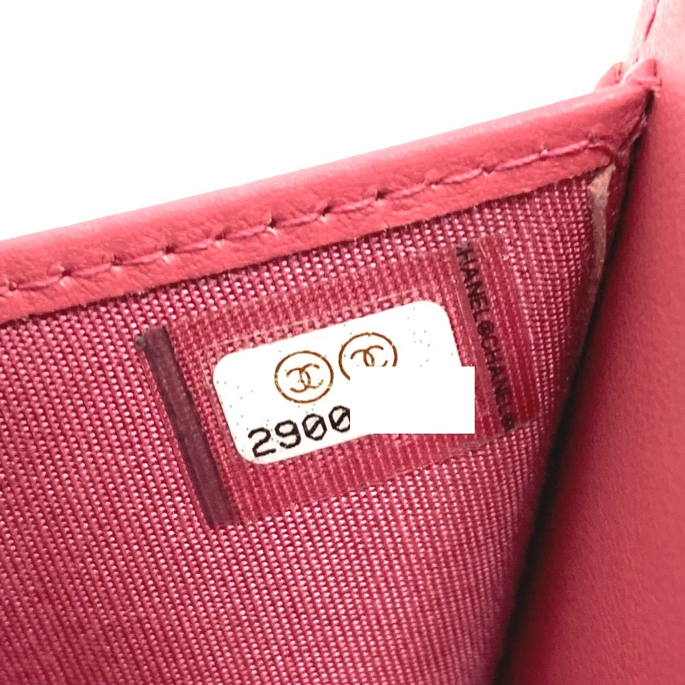 CHANEL AP0375 CC フィリグリー マトラッセ 中長財布 3つ折り財布 キャビアスキン レディース ピンク系