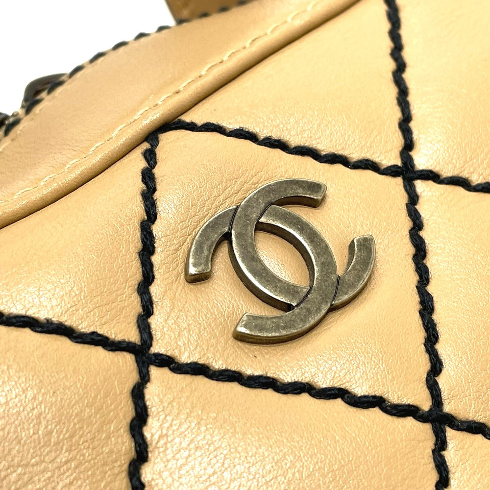 CHANEL CC ココマーク ワイルドステッチ カバン ヴィンテージ トートバッグ ハンドバッグ ラムスキン レディース ベージュ