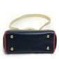 Christian Dior Tricolor Vintage Clasp Purse Bag, 2-Way Shoulder Bag/Handbag, Leather, Women's, Navy, White, and Red