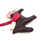 HERMES Rodeo PM Keychain with Horse Cheval Charm and Bag Charm by Anjou Milo, Women's, Rose Sakura/Rouge Serie Brown
