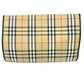 BURBERRY ロゴ チェック カバン ポーチ クラッチバッグ キャンバス/レザー ユニセックス ベージュ