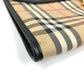 BURBERRY ロゴ チェック カバン ポーチ クラッチバッグ キャンバス/レザー ユニセックス ベージュ
