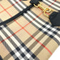 BURBERRY ロゴ チェック カバン ポーチ クラッチバッグ キャンバス/レザー ユニセックス ベージュ