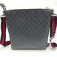 GUCCI 474137 GG Messenger Bag Shoulder Bag in GG Supreme Canvas, Men's, Black