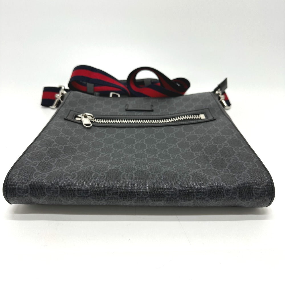 GUCCI 474137 GG Messenger Bag Shoulder Bag in GG Supreme Canvas, Men's, Black
