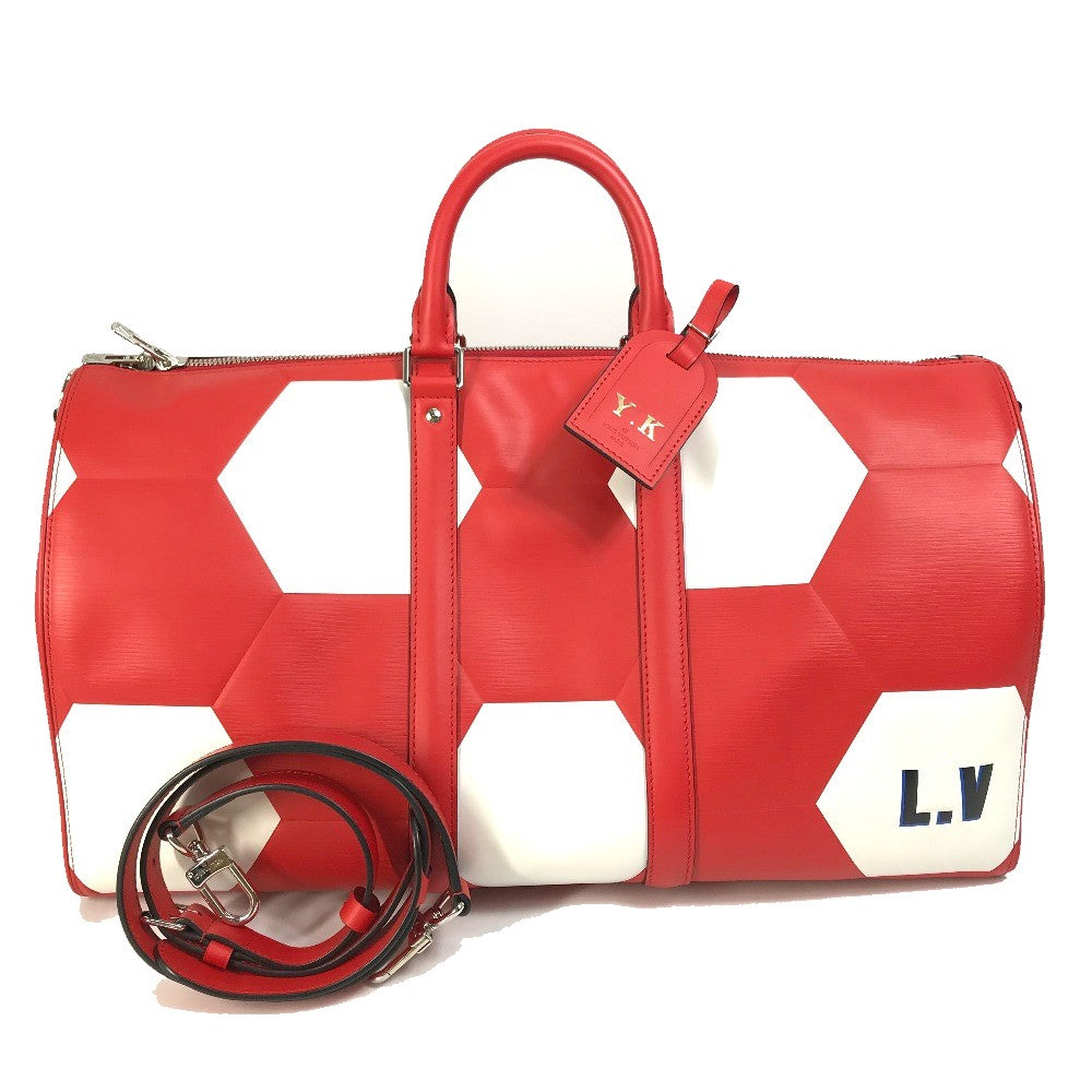 LOUIS VUITTON M52121 エピ 2018FIFAワールドカップ サッカーボール キーポルバンドリエール50 2WAYバッグ ボストンバッグ エピレザー メンズ レッド