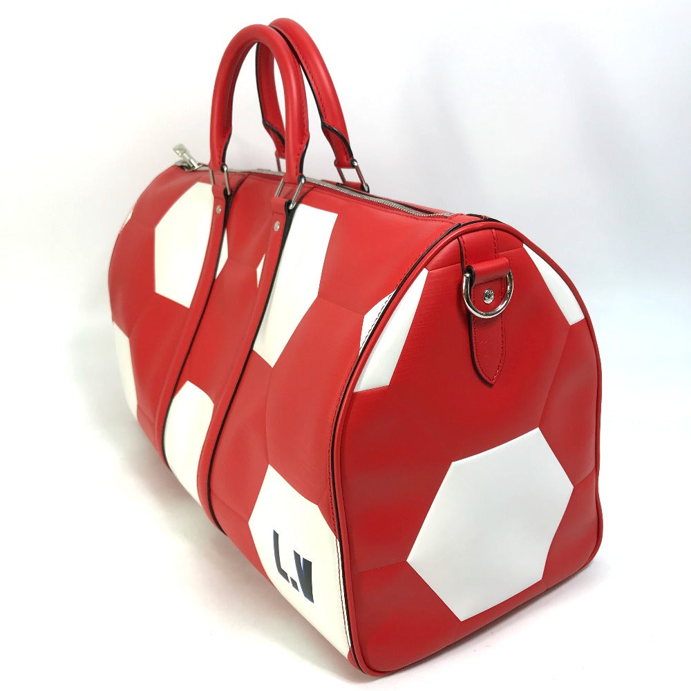 LOUIS VUITTON M52121 エピ 2018FIFAワールドカップ サッカーボール キーポルバンドリエール50 2WAYバッグ ボストンバッグ エピレザー メンズ レッド