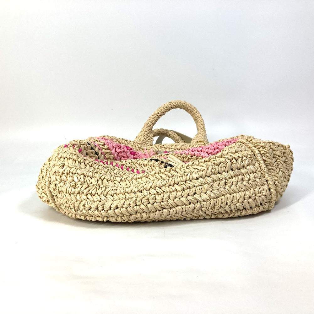 PRADA トライアングルロゴ 三角ロゴ プレート カナパ 2WAYバッグ ショルダーバッグ 斜め掛け ハンドバッグ ラフィア レディース ベージュ - brandshop-reference