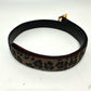 FENDI Leopard Print Belt in Canvas/Leather, Women's, Brown/Red
