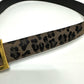 FENDI Leopard Print Belt in Canvas/Leather, Women's, Brown/Red