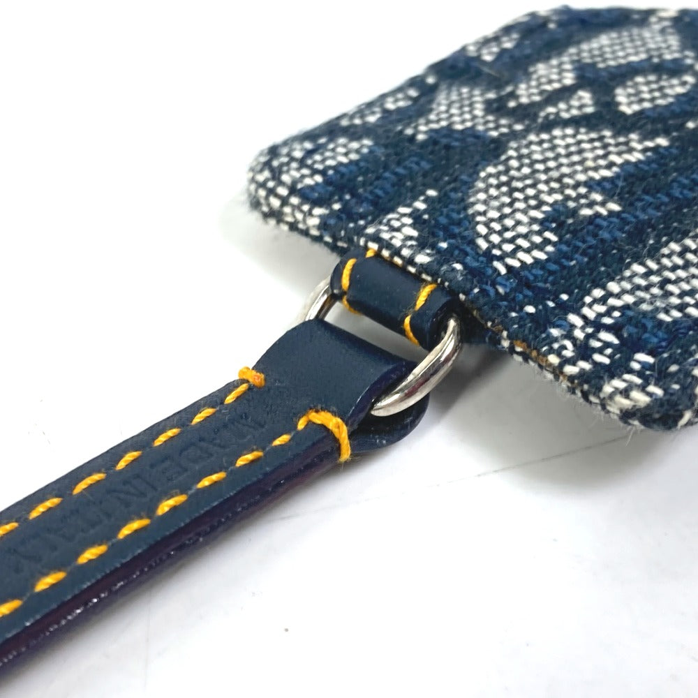 Dior Trotter CD Logo Keychain Bag Charm Key Ring Charm Canvas/Leather Women's Navy