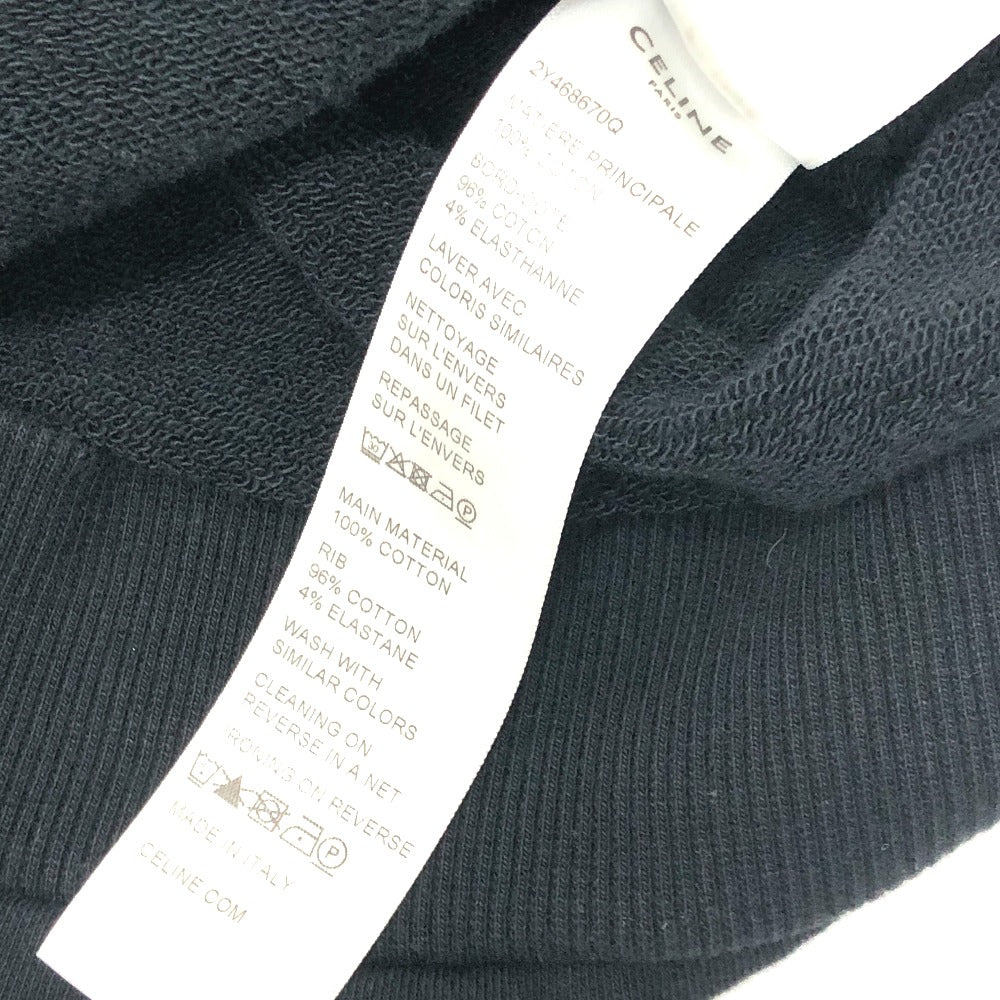 CELINE 2Y468670Q ロゴ紐 フード フーディー スウェット アパレル パーカー コットン メンズ ブラック - brandshop-reference
