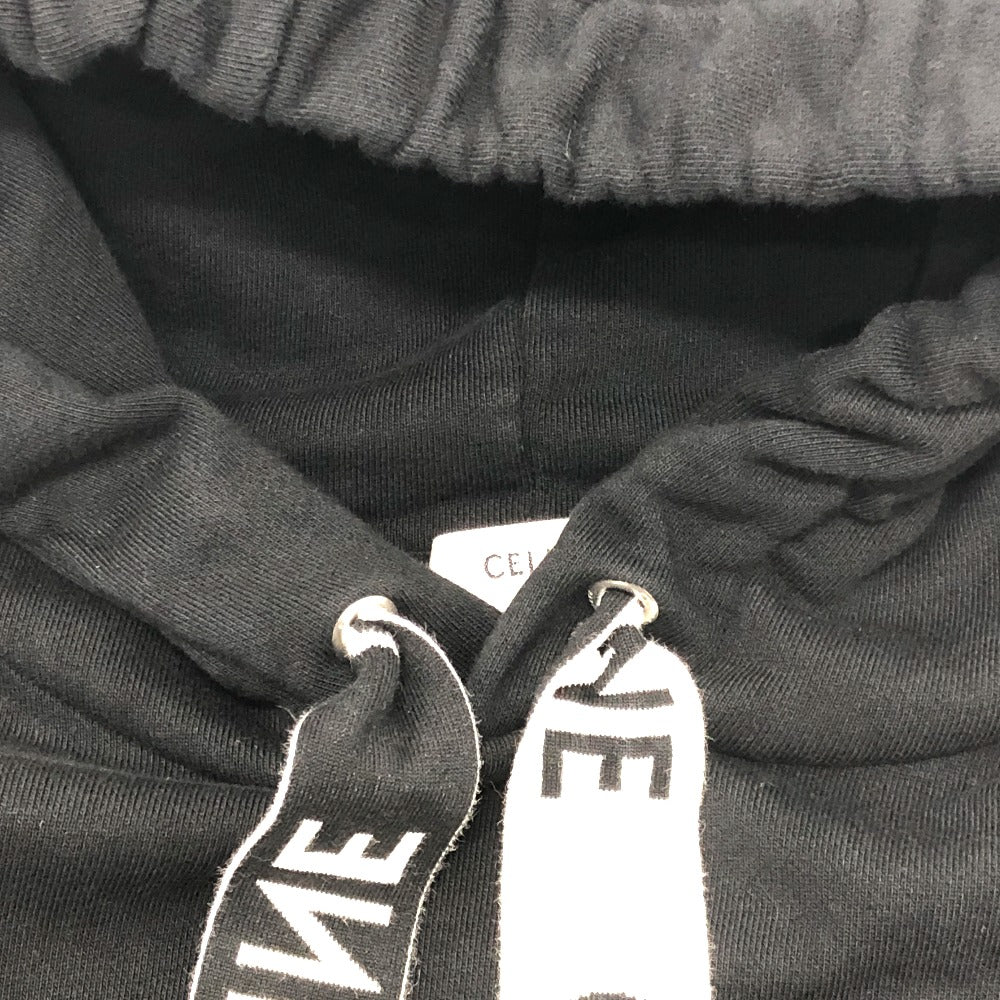 CELINE 2Y468670Q ロゴ紐 フード フーディー スウェット アパレル パーカー コットン メンズ ブラック - brandshop-reference