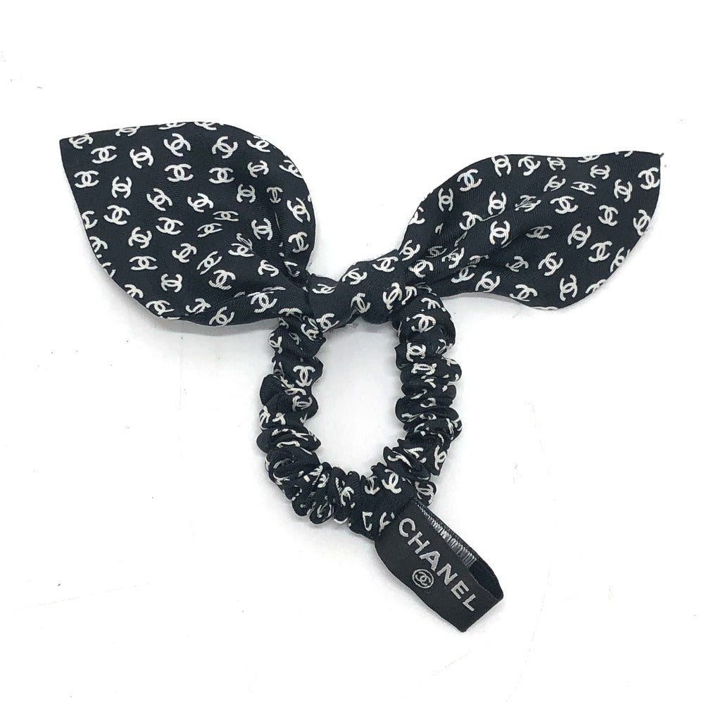 CHANEL Ribbon Coco Mark Hair Accessory, 23 Pieces, Silk Scrunchie, Women's, Black and White