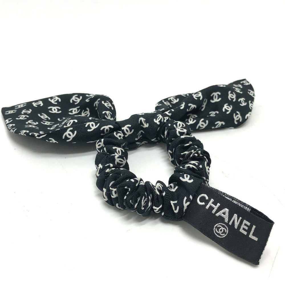 CHANEL Ribbon Coco Mark Hair Accessory, 23 Pieces, Silk Scrunchie, Women's, Black and White