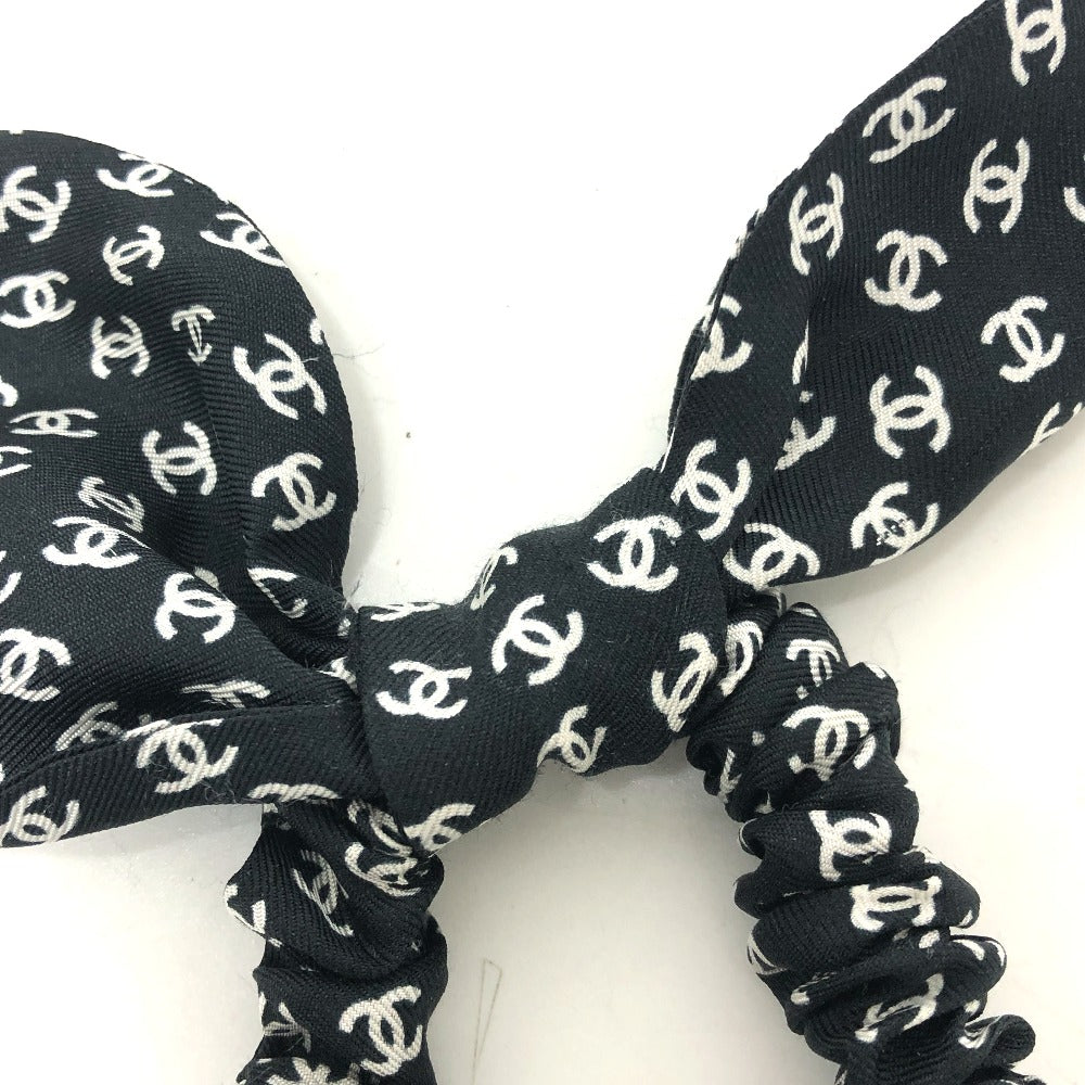 CHANEL Ribbon Coco Mark Hair Accessory, 23 Pieces, Silk Scrunchie, Women's, Black and White