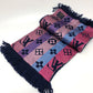 LOUIS VUITTON M70899 Monogram Echarpe Logomania Rainbow Wool Scarf for Women in Navy and Pink