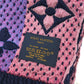 LOUIS VUITTON M70899 Monogram Echarpe Logomania Rainbow Wool Scarf for Women in Navy and Pink