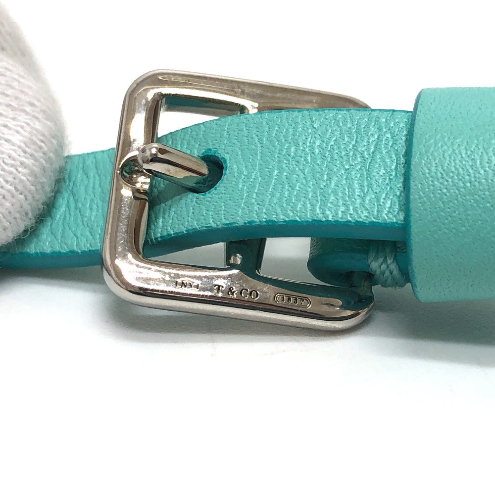 TIFFANY &amp; Co. Cat Street Small Shopping Tote, 2-Way Bag, Shoulder Bag, Handbag, Crossbody Bag, Leather, Women's, Blue