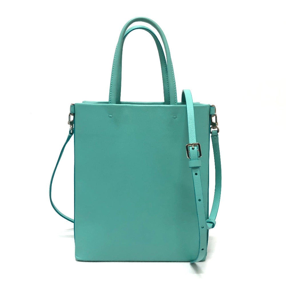TIFFANY &amp; Co. Cat Street Small Shopping Tote, 2-Way Bag, Shoulder Bag, Handbag, Crossbody Bag, Leather, Women's, Blue