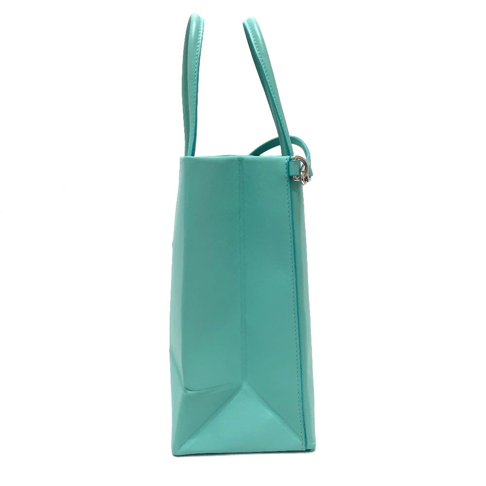 TIFFANY &amp; Co. Cat Street Small Shopping Tote, 2-Way Bag, Shoulder Bag, Handbag, Crossbody Bag, Leather, Women's, Blue
