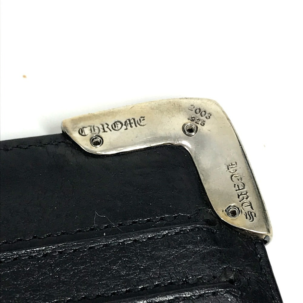 CHROME HEARTS Single Fold LNG SNGL FLD TIPS Bifold Long Wallet Long Wallet Leather Unisex Black