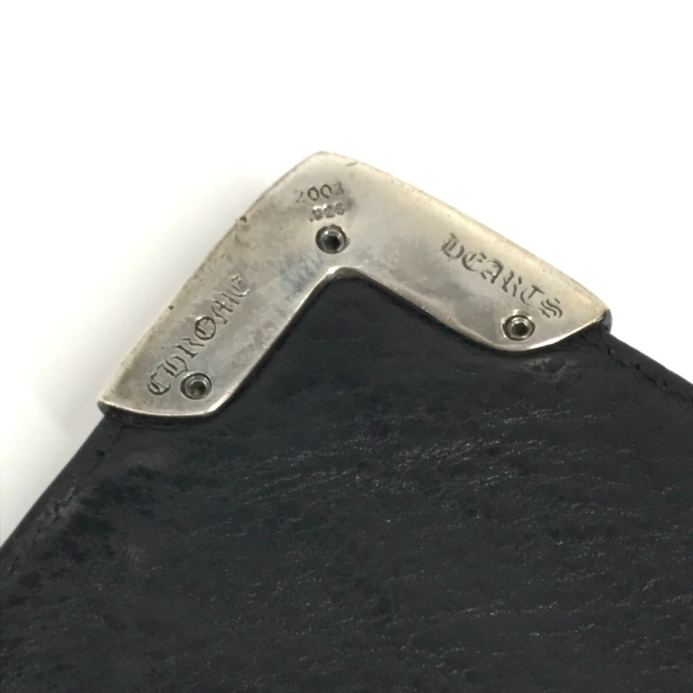 CHROME HEARTS Single Fold LNG SNGL FLD TIPS Bifold Long Wallet Long Wallet Leather Unisex Black