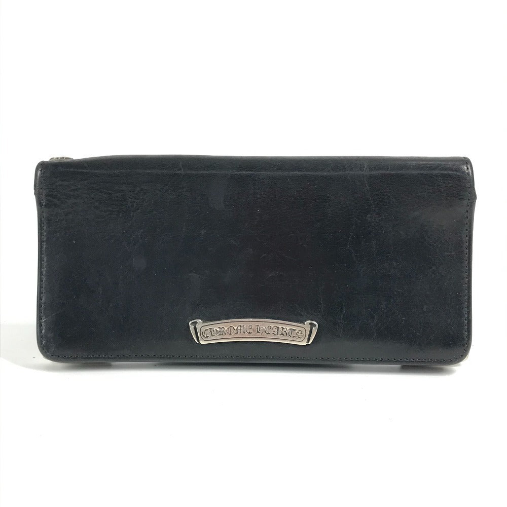 CHROME HEARTS Single Fold LNG SNGL FLD TIPS Bifold Long Wallet Long Wallet Leather Unisex Black