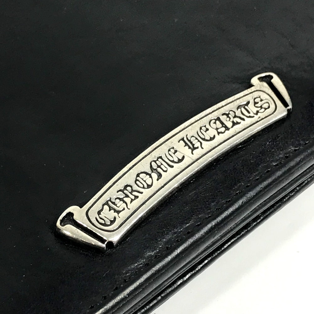 CHROME HEARTS Single Fold LNG SNGL FLD TIPS Bifold Long Wallet Long Wallet Leather Unisex Black