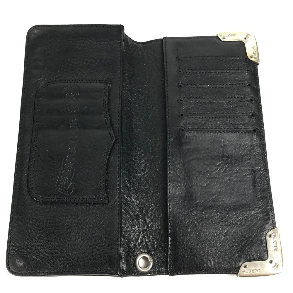 CHROME HEARTS Single Fold LNG SNGL FLD TIPS Bifold Long Wallet Long Wallet Leather Unisex Black