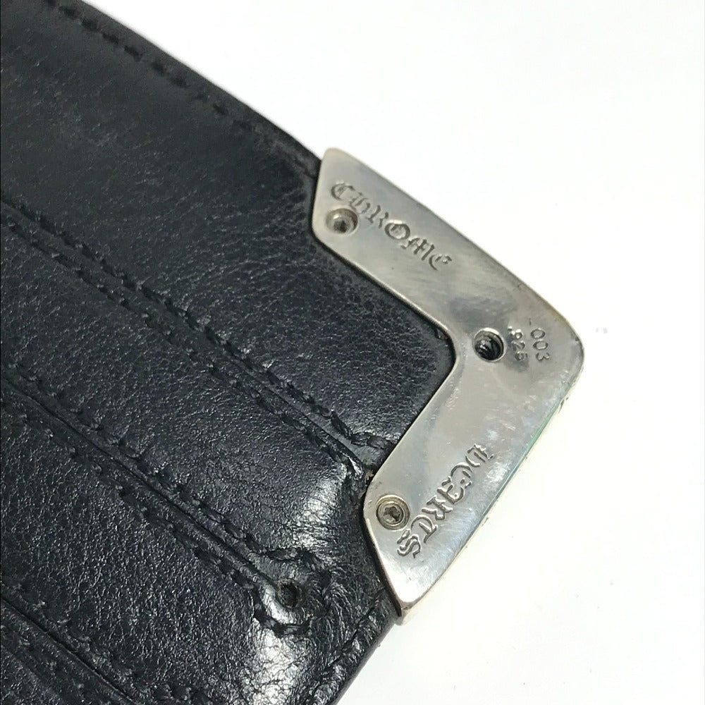 CHROME HEARTS Single Fold LNG SNGL FLD TIPS Bifold Long Wallet Long Wallet Leather Unisex Black