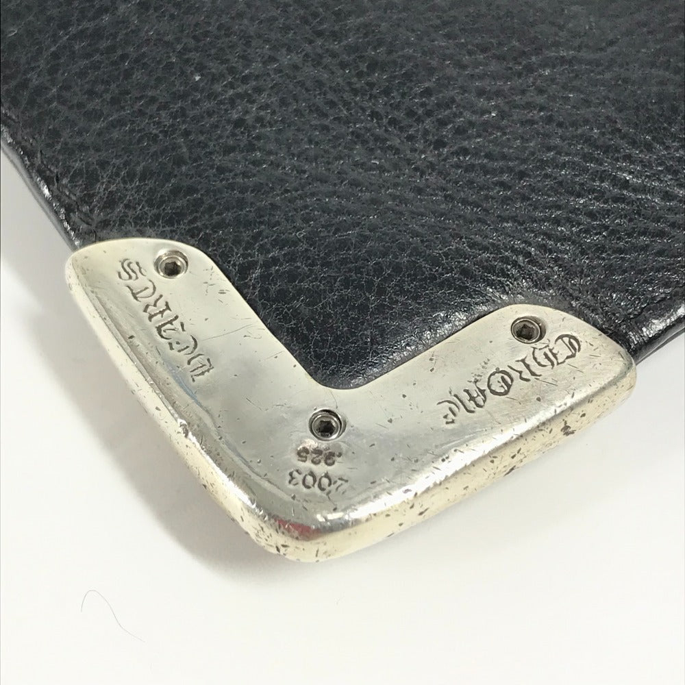 CHROME HEARTS Single Fold LNG SNGL FLD TIPS Bifold Long Wallet Long Wallet Leather Unisex Black