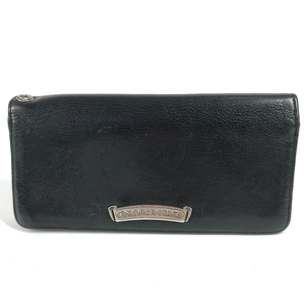 CHROME HEARTS Single Fold LNG SNGL FLD TIPS Bifold Long Wallet Long Wallet Leather Unisex Black