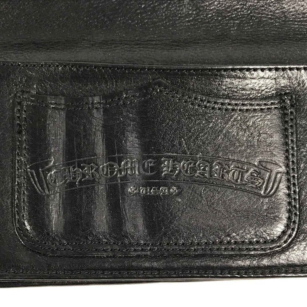 CHROME HEARTS Single Fold LNG SNGL FLD TIPS Bifold Long Wallet Long Wallet Leather Unisex Black
