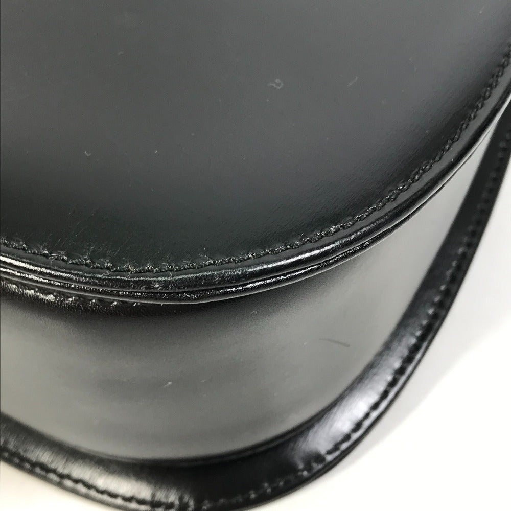 GUCCI 000 1951 Turnlock Old Gucci Bamboo Top Handle Handbag in Black Leather