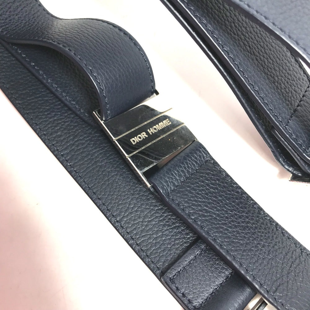 DIOR HOMME Crossbody Briefcase, 2-Way Bag, Shoulder Bag, Handbag, Business Bag, Leather, Men's, Navy