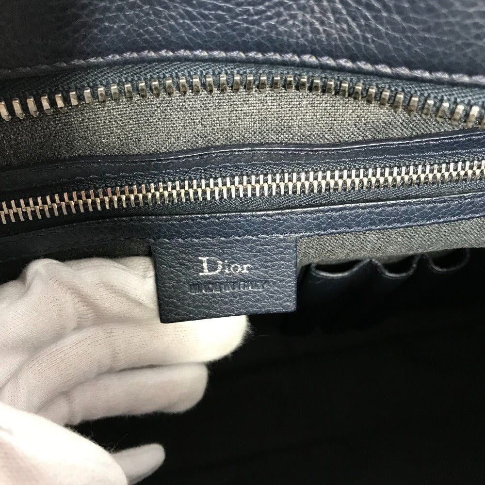 DIOR HOMME Crossbody Briefcase, 2-Way Bag, Shoulder Bag, Handbag, Business Bag, Leather, Men's, Navy