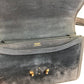 HERMES Vintage Fons Belle 24 Shoulder Bag, Suede, Women's, Gray/Navy