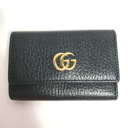 GUCCI 456118 GG Marmont 6-Key Leather Key Case, Women's, Black